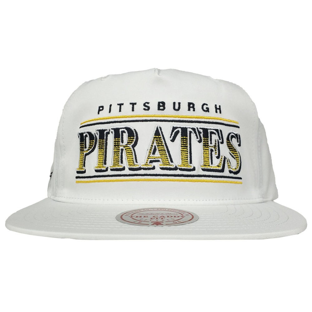 Pittsburgh Pirates Mitchell & Ness MLB Caddy Fit Snapback Hat‎ Cap White NWT